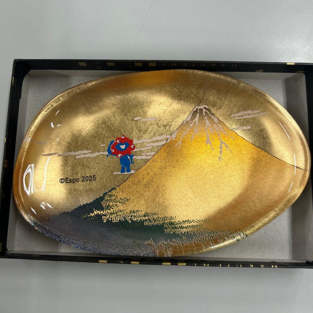 【るりあるりあ☆プロフ必読ください。】大阪万博トレー 箔一 ミャクミャク