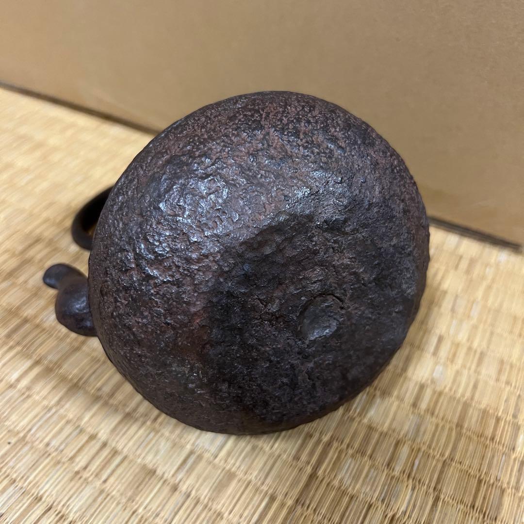 龍文堂上田照房造 铁瓶　容量約750cc 重量約833ｇ　茶道具 茶器 急須