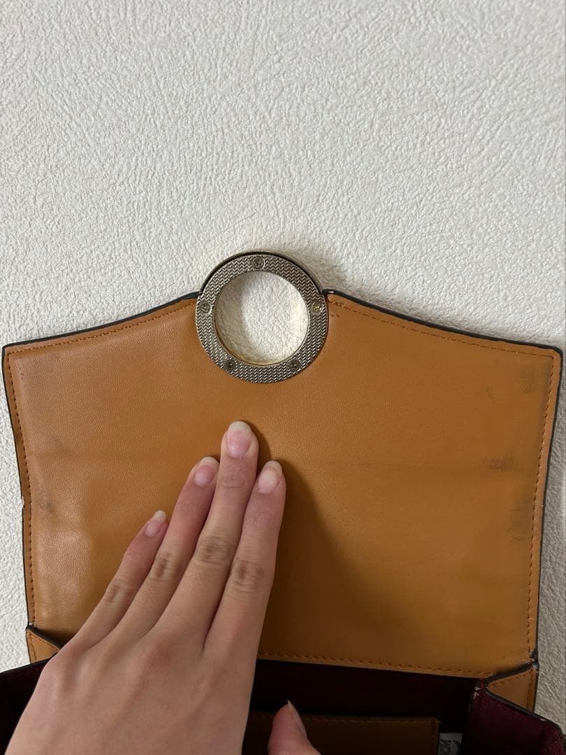 MCM ショルダーバッグ ブラウン ロゴ柄 ゴールド金具