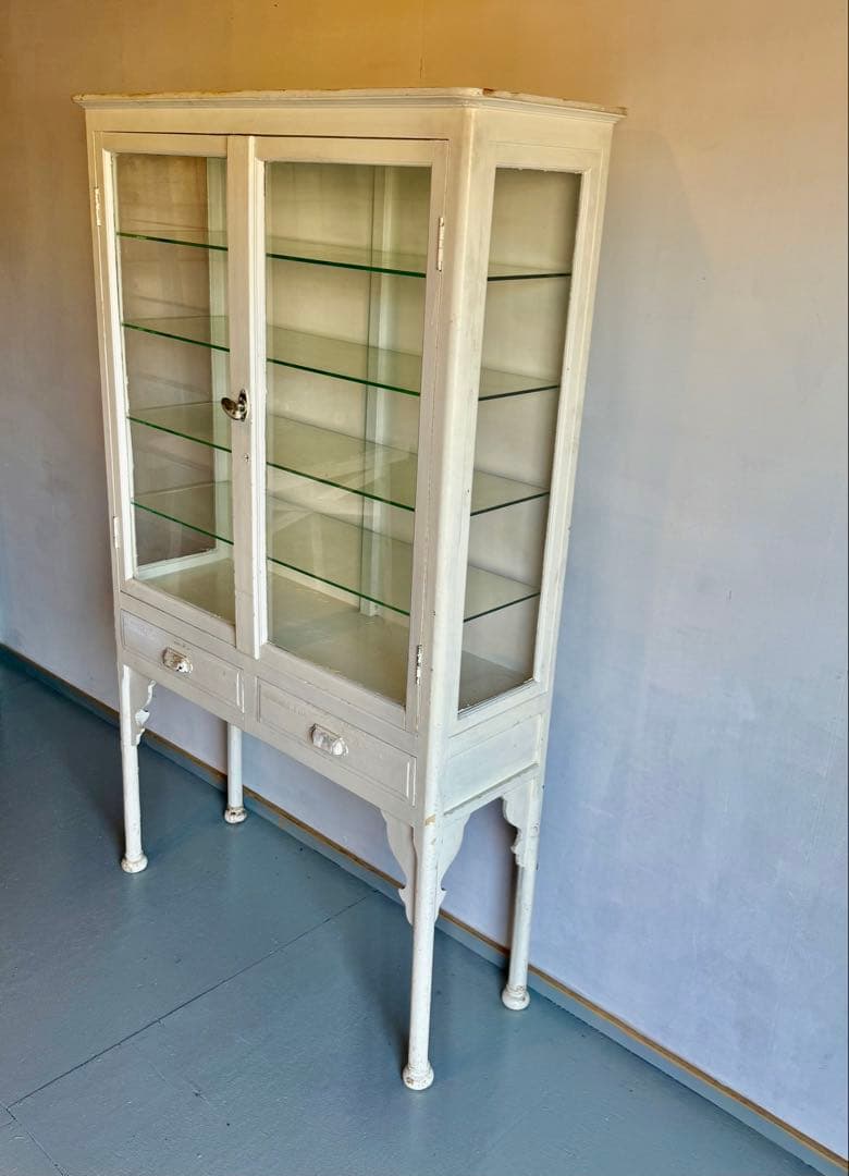 引取り限定 ケビント 医療棚 飾り棚 キャビネット 木製 ガラスショーケース