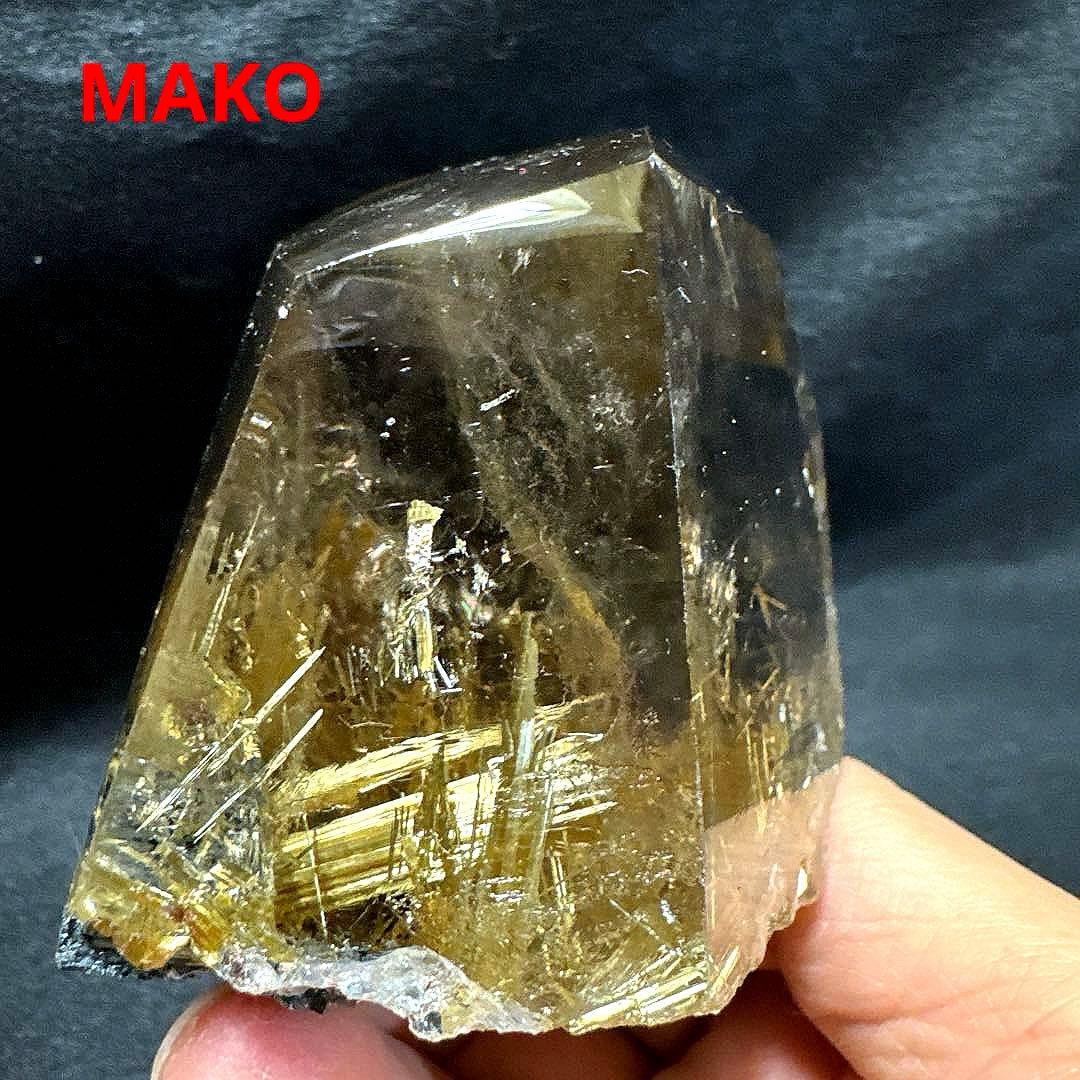 M1601☆ルチルクォーツ原石409g☆太陽放射タイチンルチル☆天然石　原石