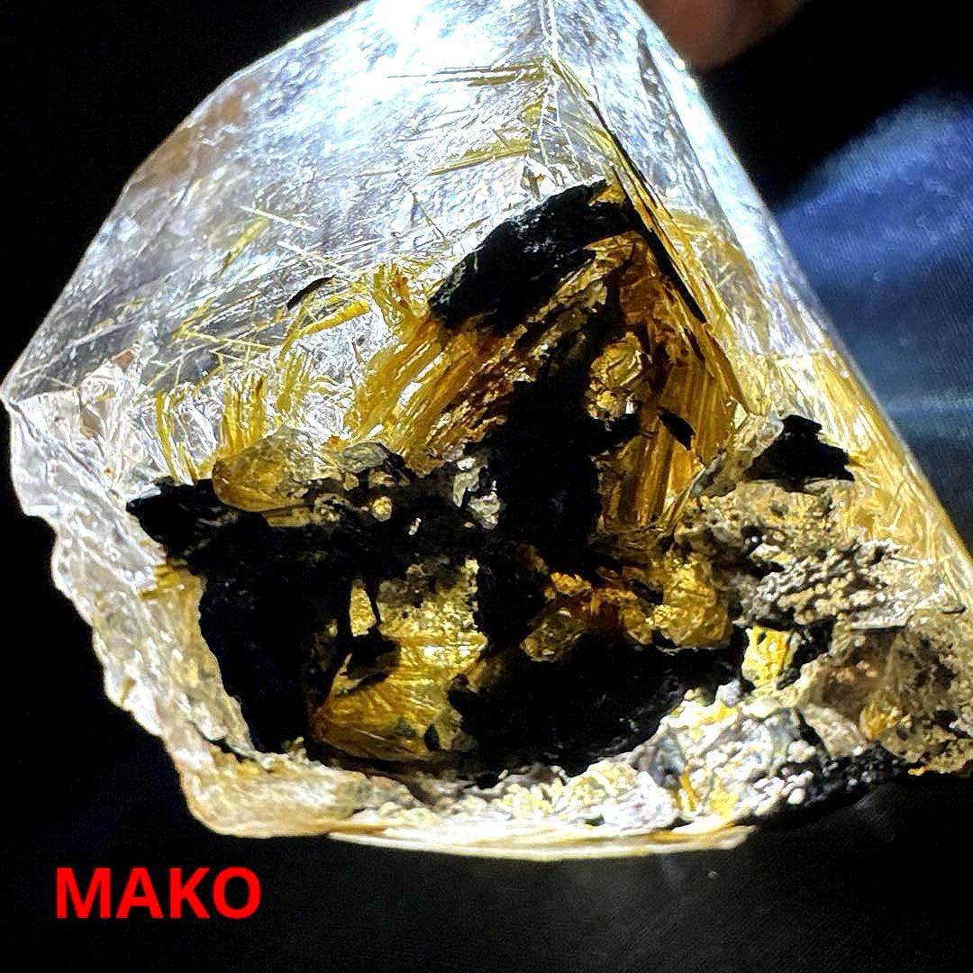 M1601☆ルチルクォーツ原石409g☆太陽放射タイチンルチル☆天然石　原石