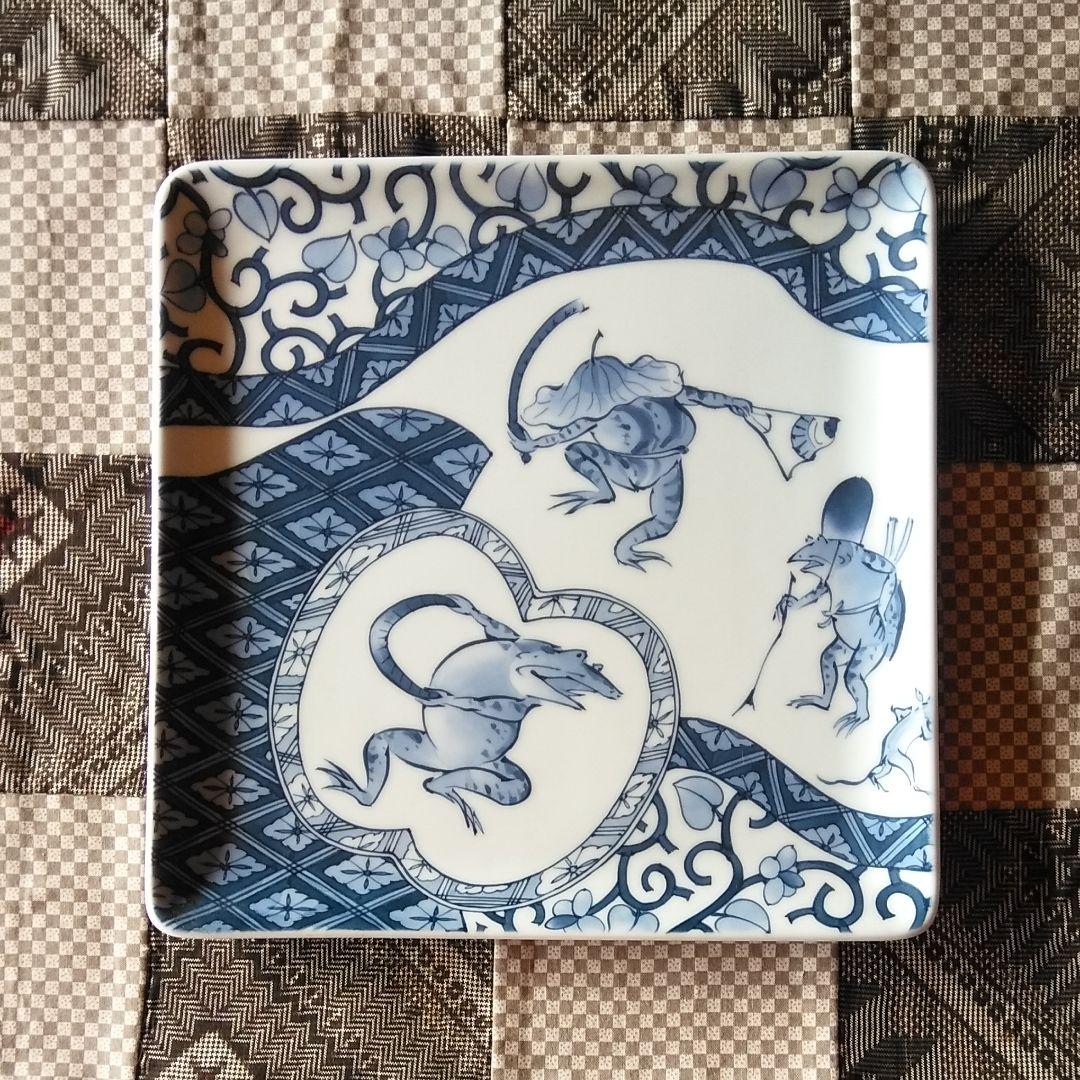 有田焼 琳泉窯 山口亜紀作 鳥獣画 角皿揃