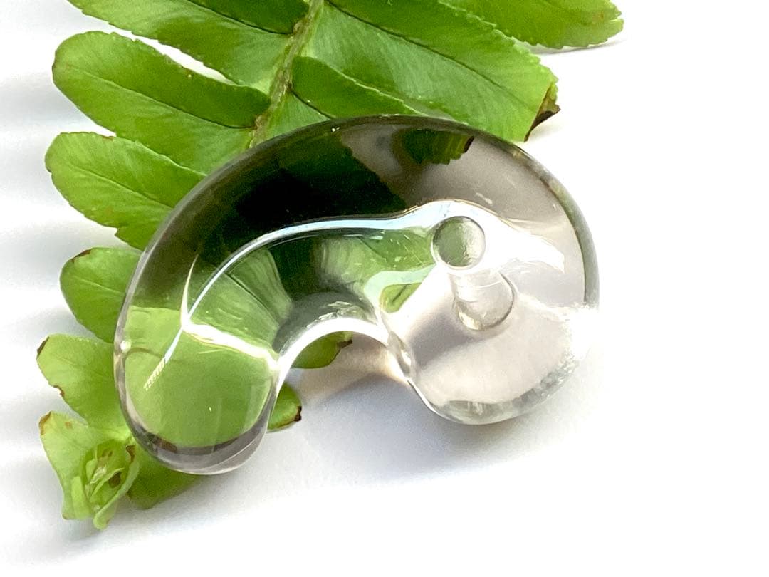 ✳激希少*勾玉　黒平向山鉱山水晶スモーキークォーツ成長過程　本物守護石に鑑別書付