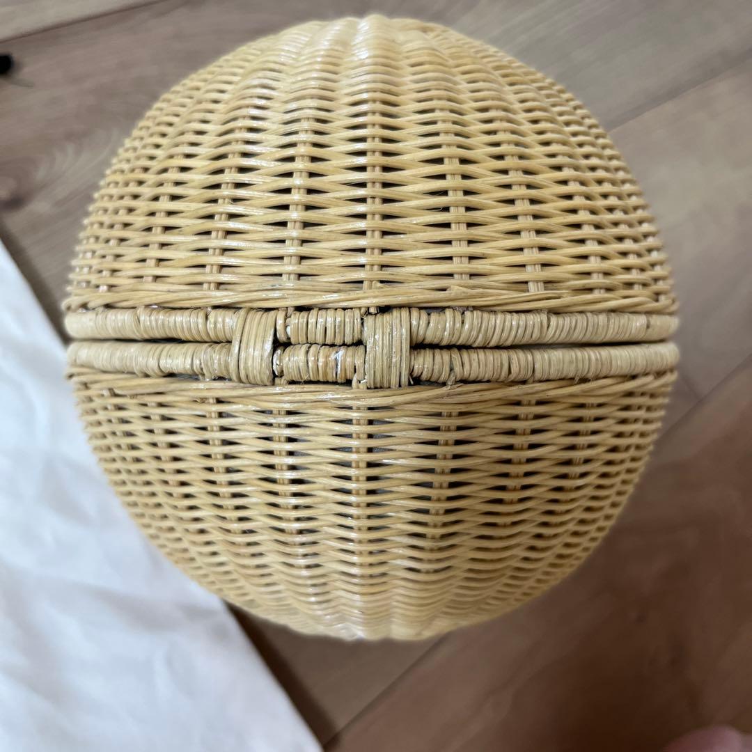 マニマリス フルムーンバスケット ナチュラル レザーハンドル ブラック