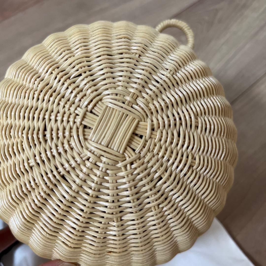 マニマリス フルムーンバスケット ナチュラル レザーハンドル ブラック