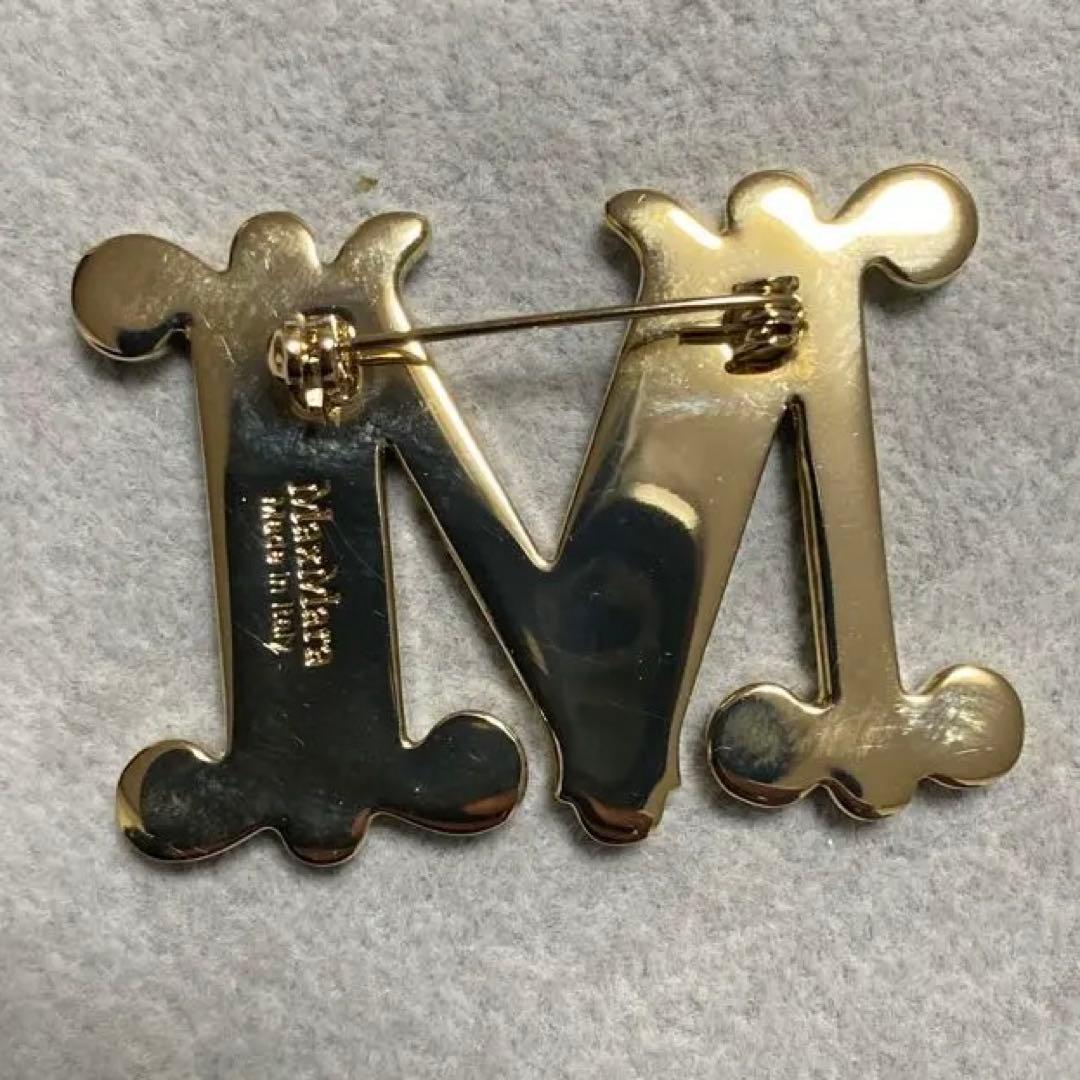 MAX MARA マックスマーラー　M型ブローチ　ゴールド