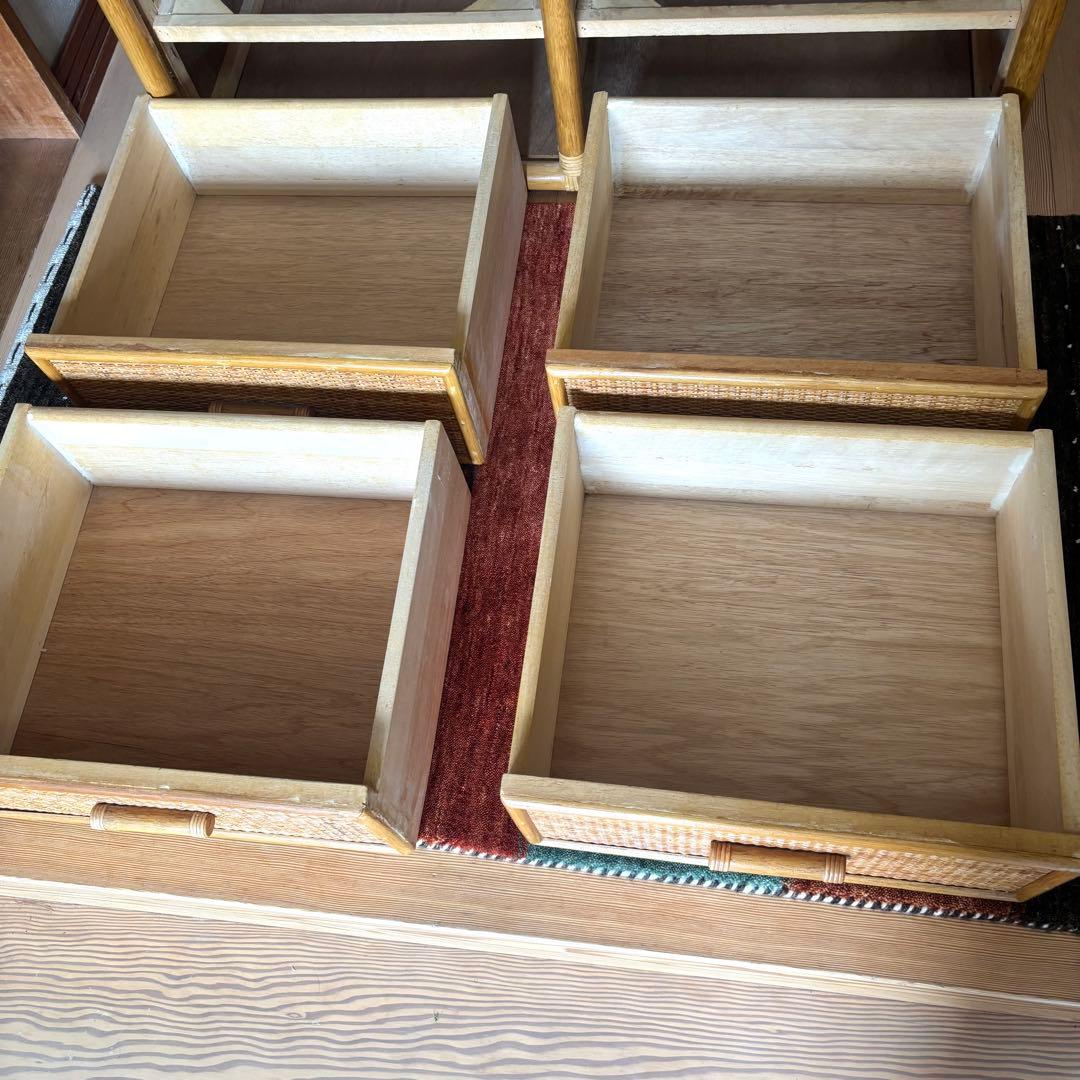 【良品】ヴィンテージ ラタン サイドボード チェスト 籘 vintage