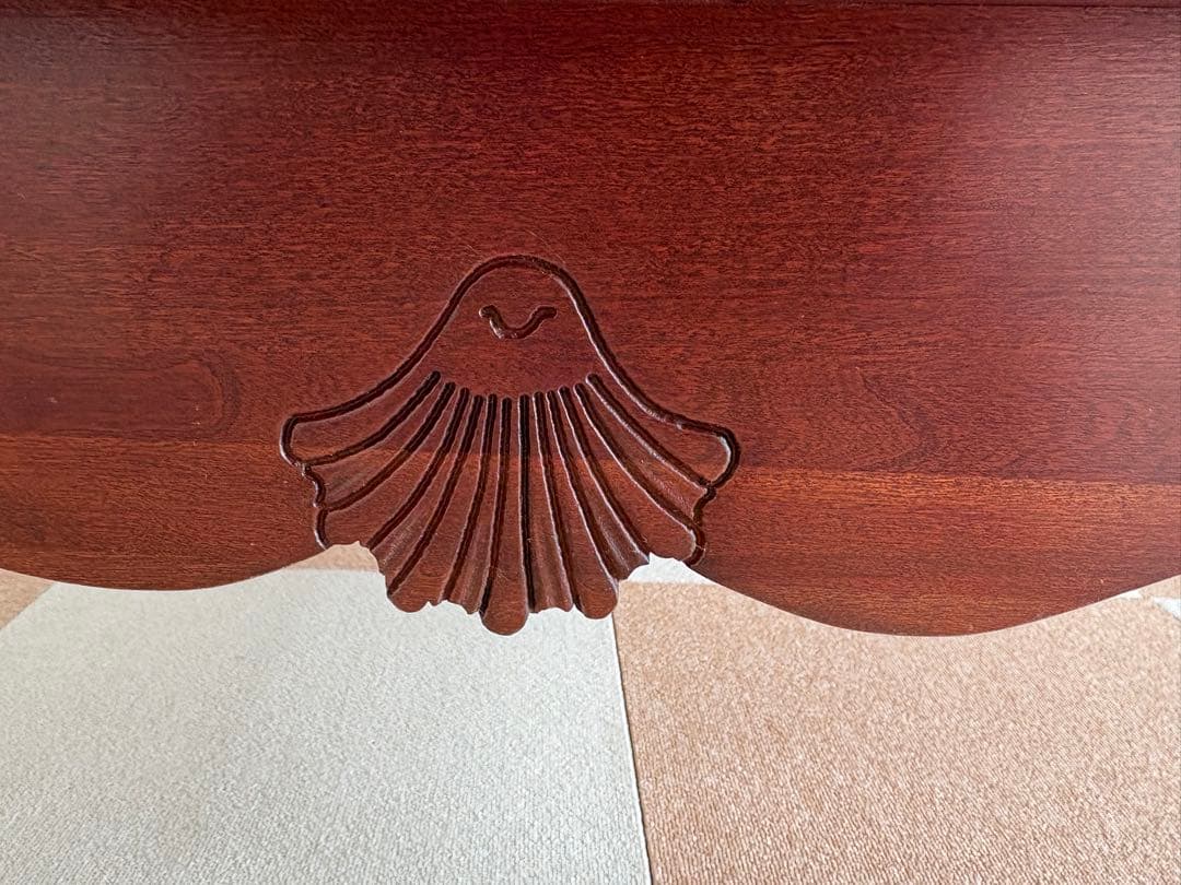 超美品　アメリカ家具定価20数万円、イーセンアーレン センター硝子テーブル、猫脚