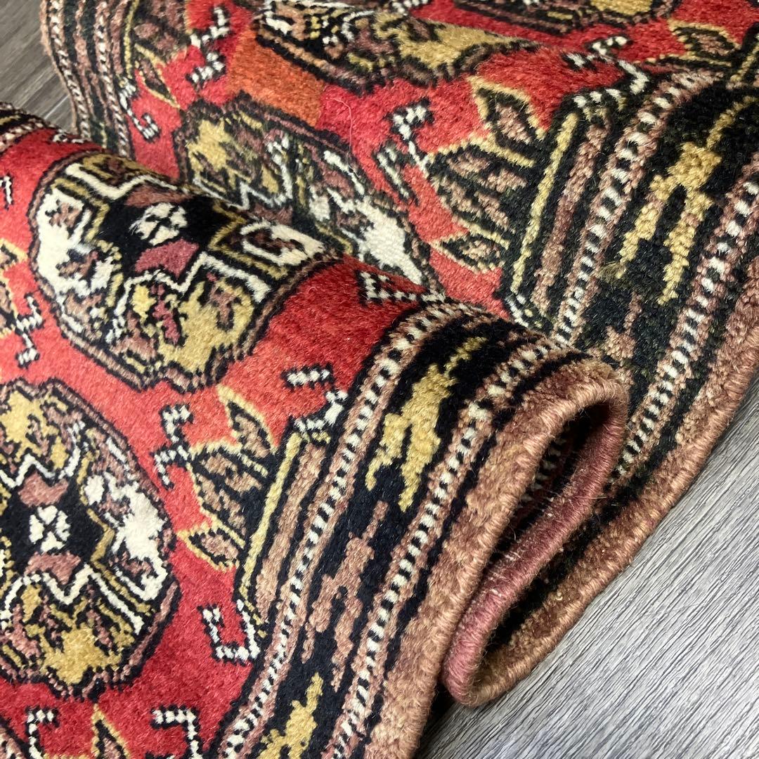 32cmx96ミニラグあがりかまちラグ　ヴィンテージ ラグパキスタン手織り絨毯