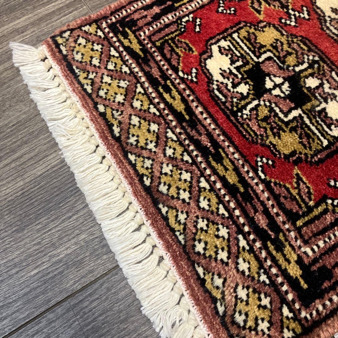 32cmx96ミニラグあがりかまちラグ　ヴィンテージ ラグパキスタン手織り絨毯