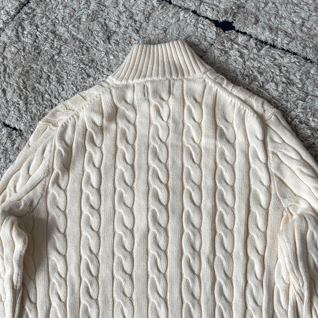 【極美品✨】ポロラルフローレン　ケーブルニット　ハーフジップ　大人気　刺繍　M