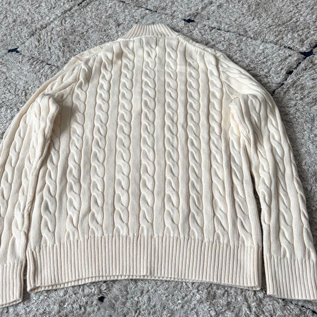 【極美品✨】ポロラルフローレン　ケーブルニット　ハーフジップ　大人気　刺繍　M