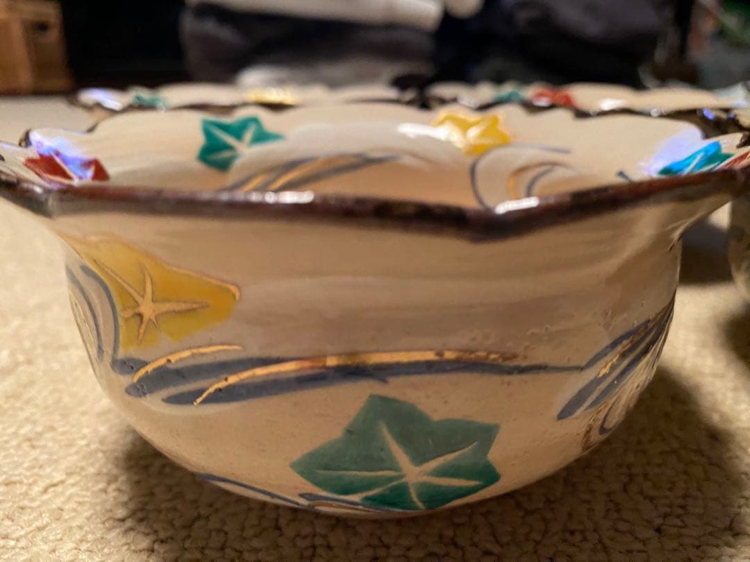 乾山写　清水焼竜田川向付5客　新品未使