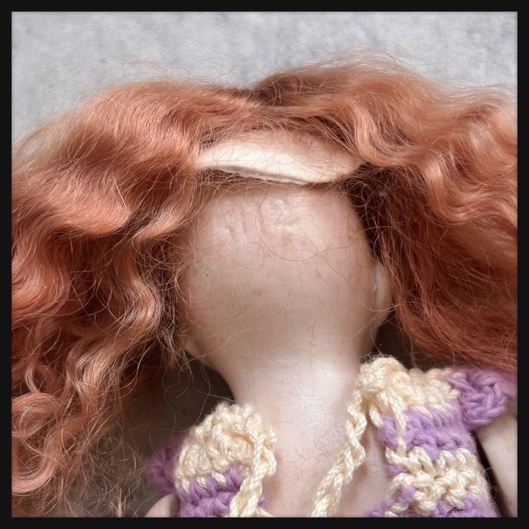 お盆セール　アンティーク 赤毛の女の子オールビスクドール ミニョネット