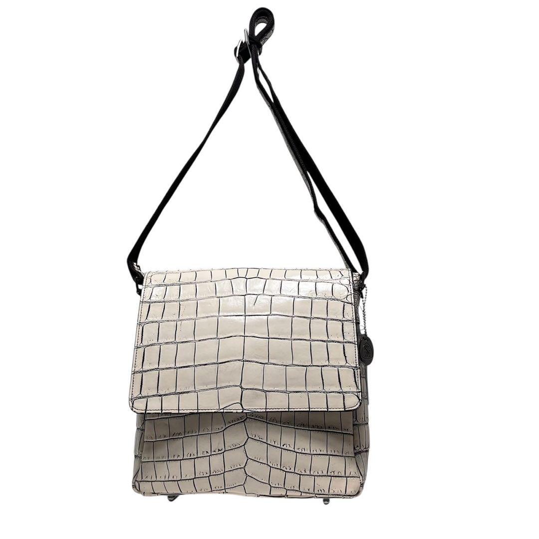 【未使用保管品】JRA認定品・日本製/クロコダイル/目地染め/ショルダーバッグ
