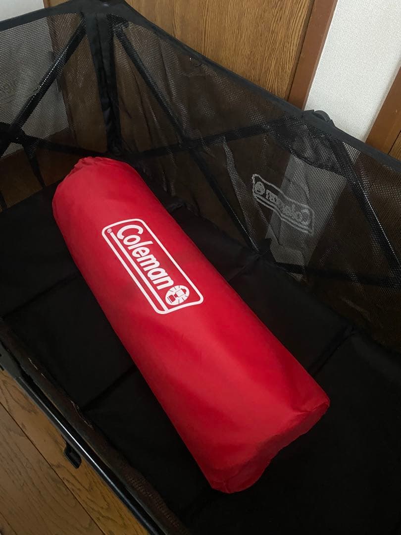 【美品】Coleman ワゴンメッシュ 【新品】ウッドロールテーブル セット