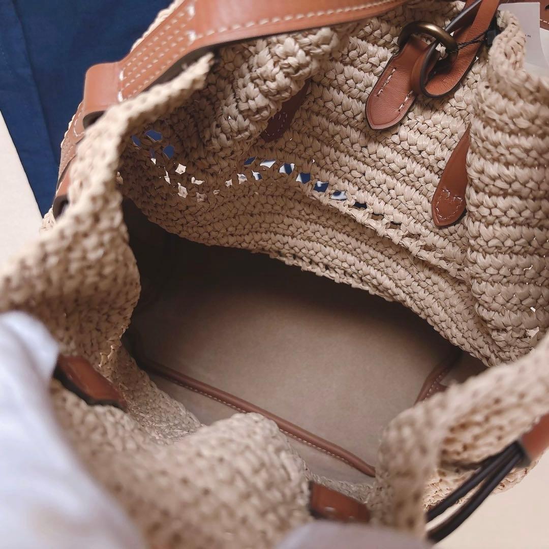 【新品未使用】ポロラルフローレン　ラフィアショルダーバッグ　かごバッグ