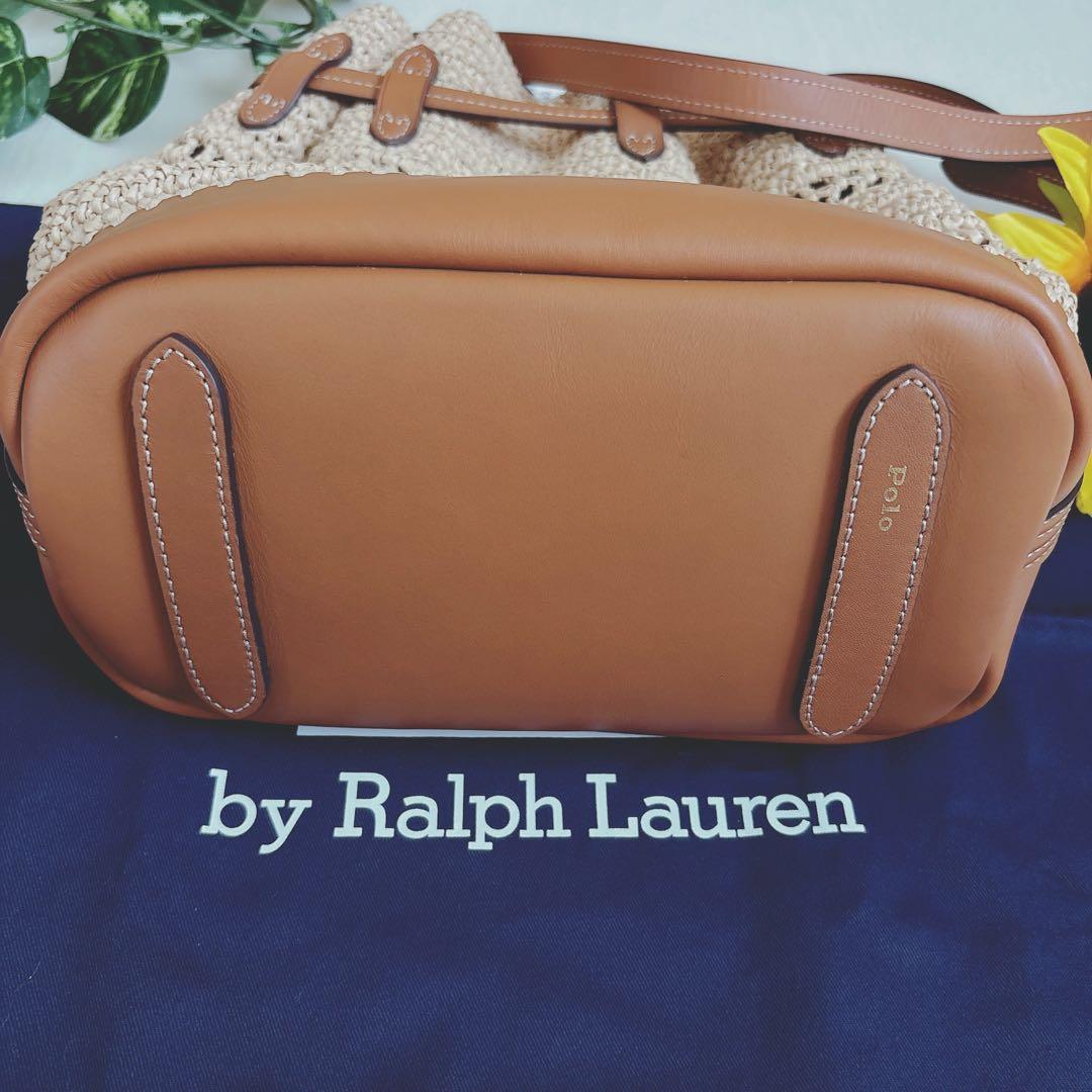 【新品未使用】ポロラルフローレン　ラフィアショルダーバッグ　かごバッグ