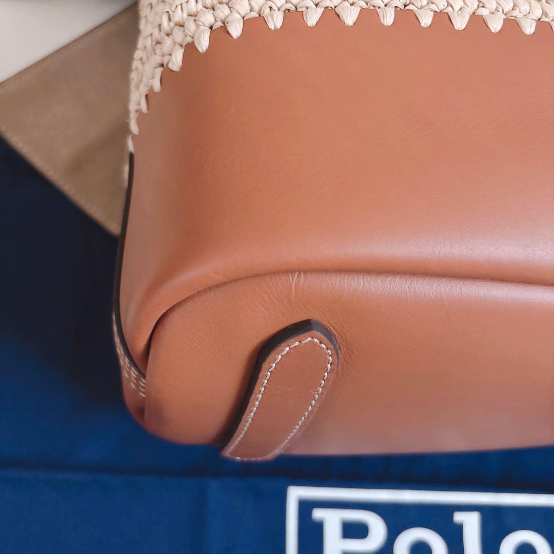 【新品未使用】ポロラルフローレン　ラフィアショルダーバッグ　かごバッグ