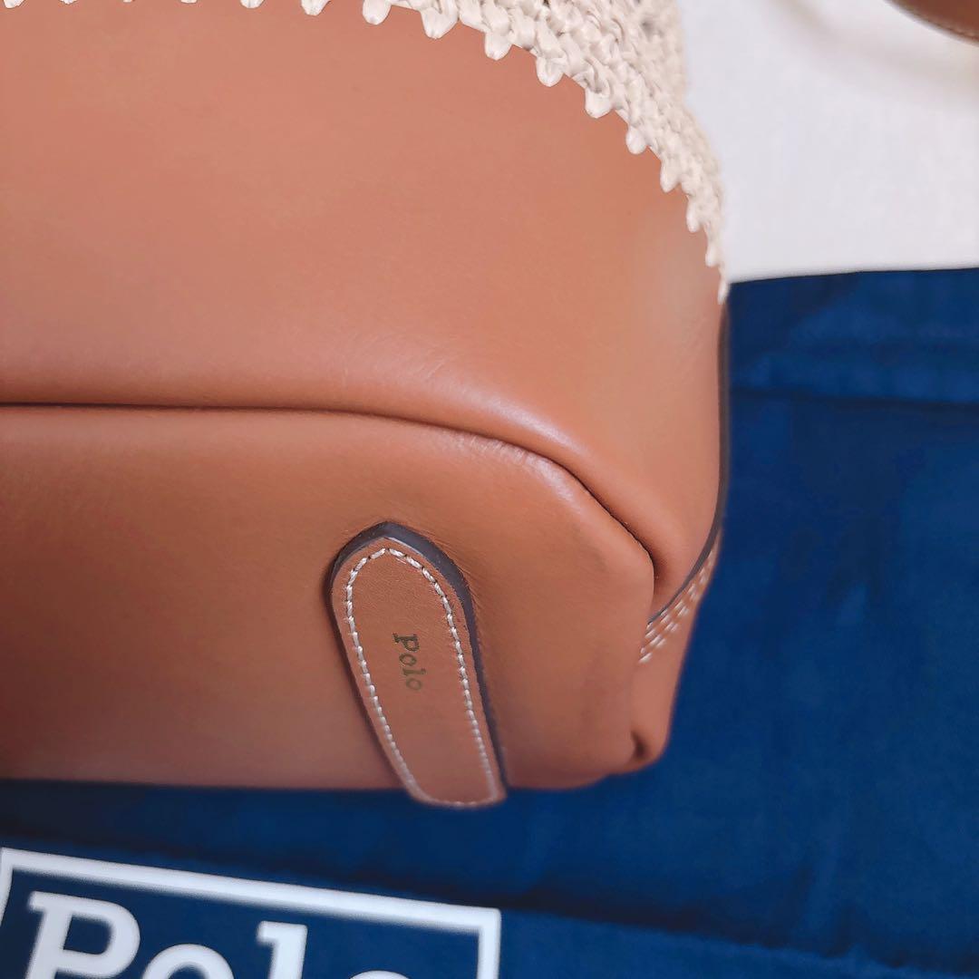 【新品未使用】ポロラルフローレン　ラフィアショルダーバッグ　かごバッグ