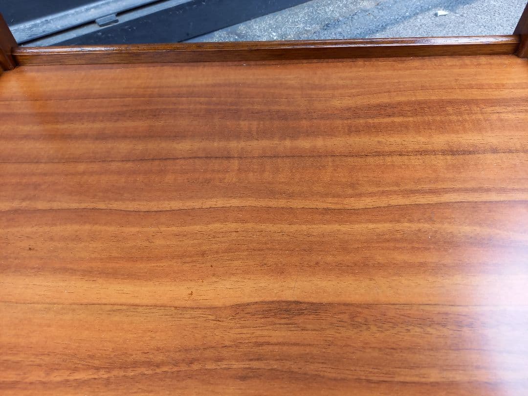 1970's　北欧モダン　ウッド　無垢材　フレーム　メタル　キャスター　ワゴン