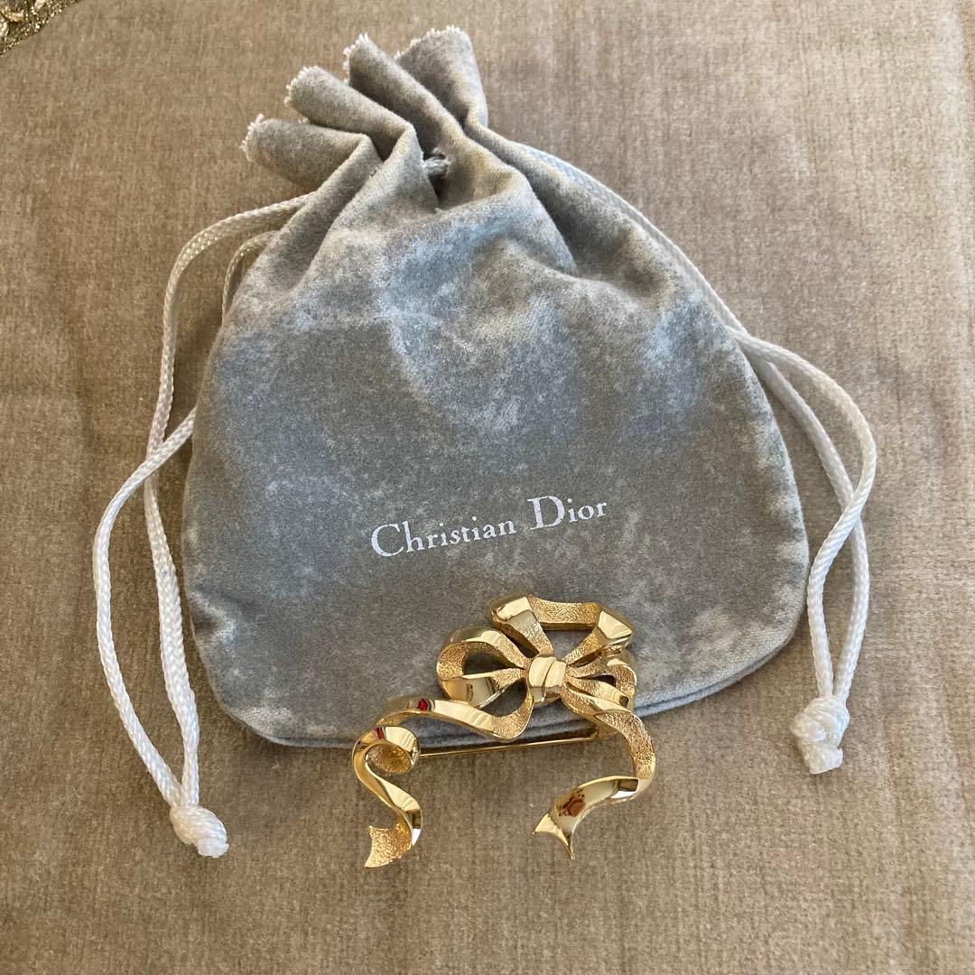 Christian Dior ゴールドリボンブローチ　希少なヴィンテージ