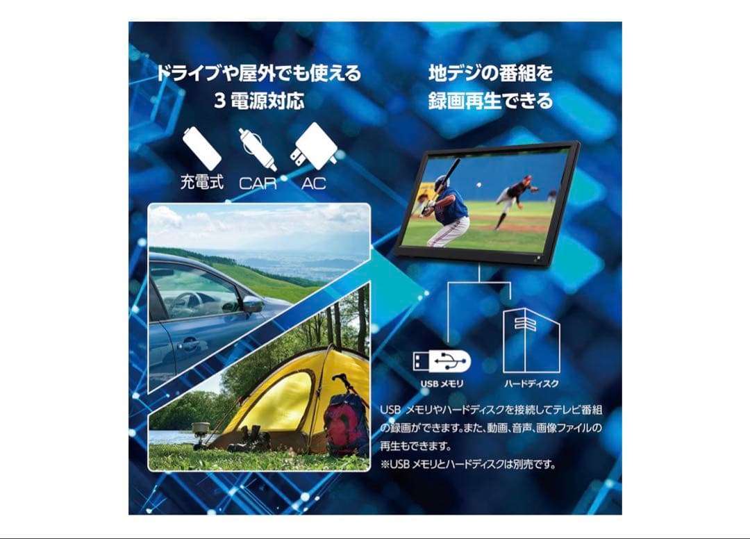 OVER TIME 15.6インチ ポータブルテレビ