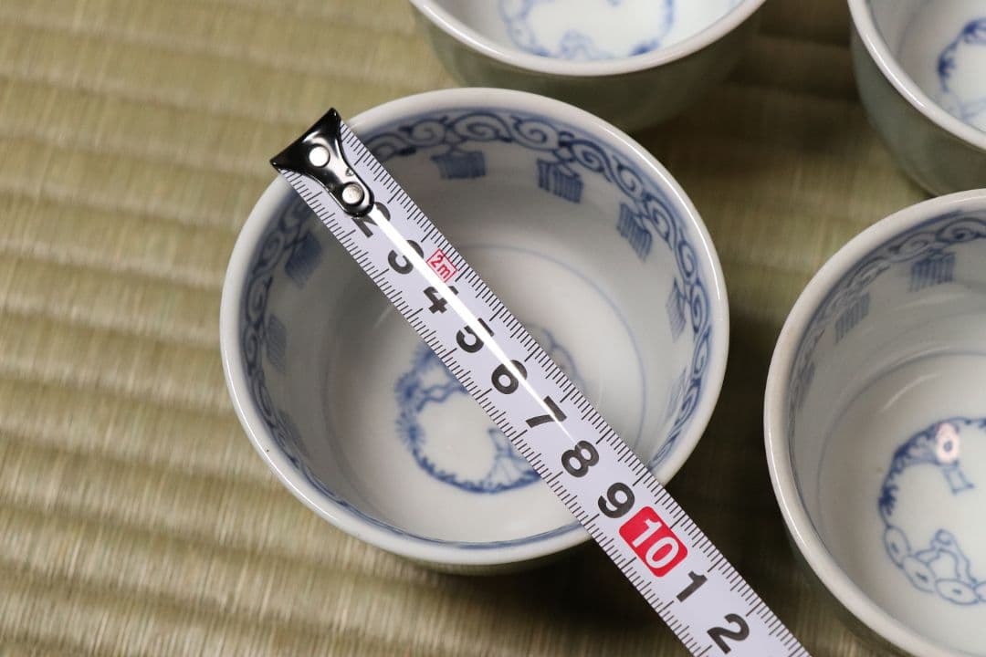 【CM78】古伊万里 青磁 染付 猪口 四客 陶芸 湯呑 酒器 小鉢 向付 懐石