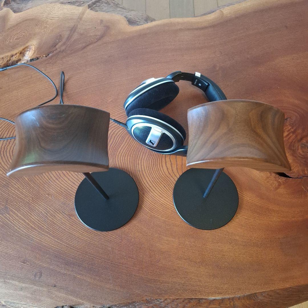 ゼンハイザーヘッドホーン&天然木ヘッドホーンスタンド2セット良品！！