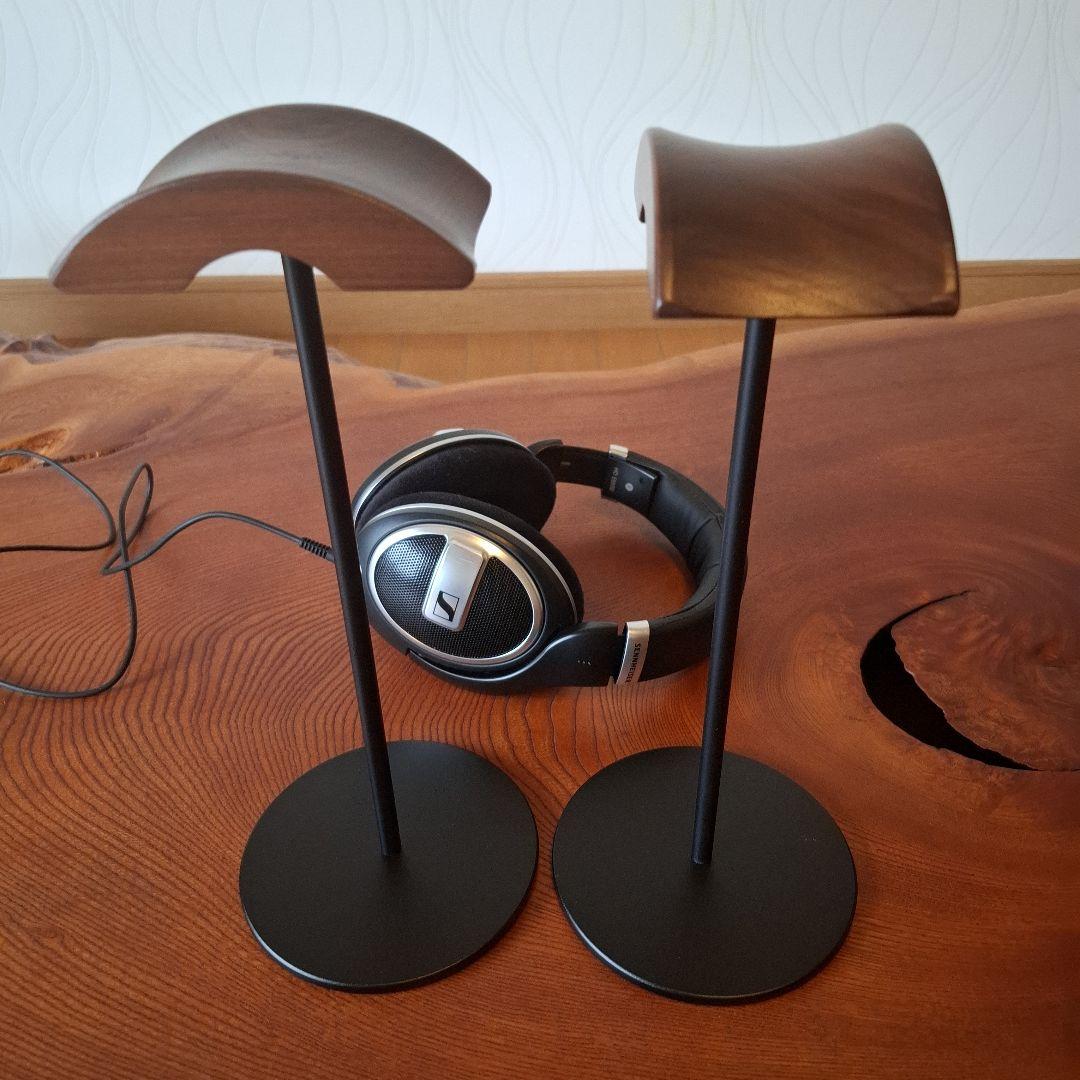 ゼンハイザーヘッドホーン&天然木ヘッドホーンスタンド2セット良品！！