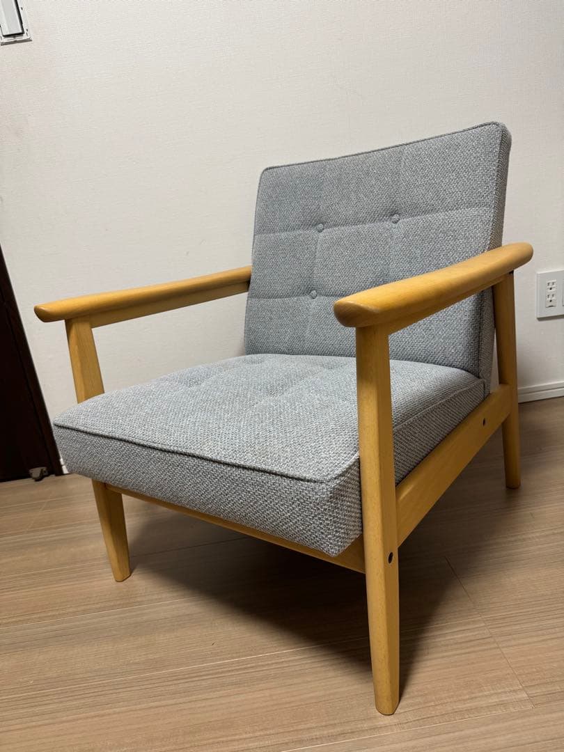 カリモク60 Kチェアー　1シーター　ミストグレー