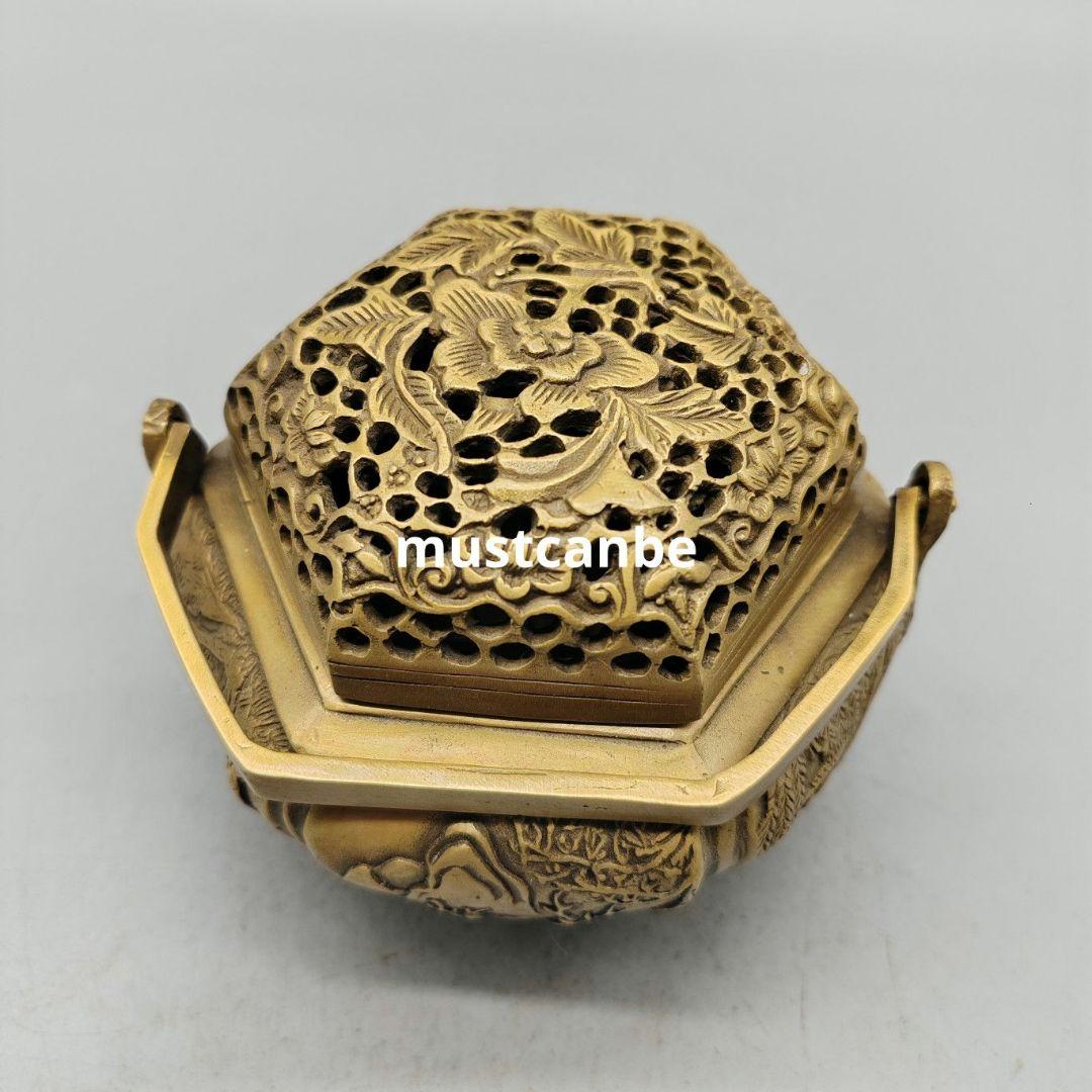 香炉 暖手炉 香具 提梁薫香炉 銅製品 工芸品 置物