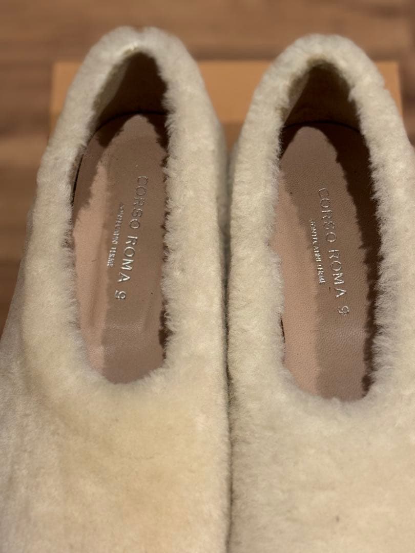 ロンハーマン購入☆コルソローマ9 アイボリー フラットシューズ36