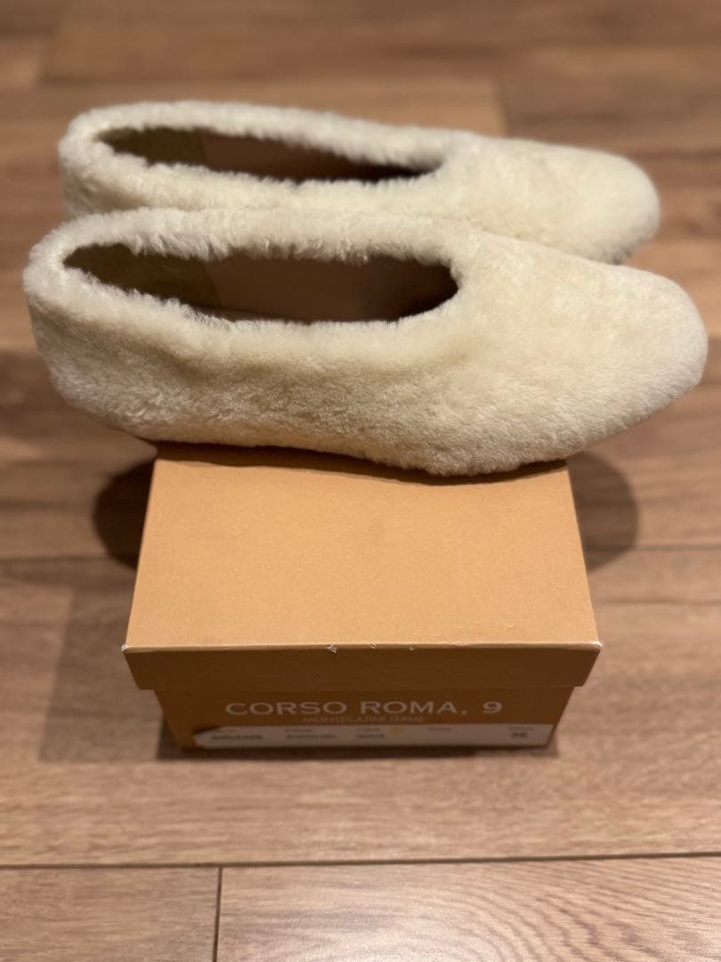 ロンハーマン購入☆コルソローマ9 アイボリー フラットシューズ36