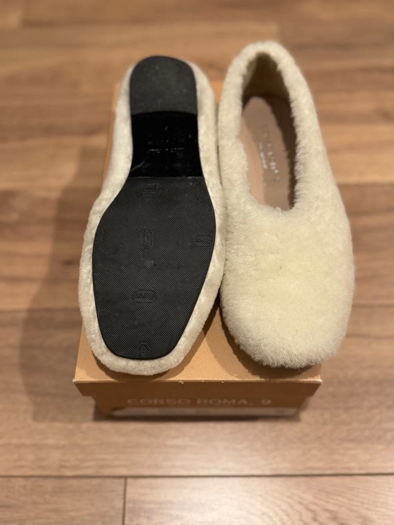 ロンハーマン購入☆コルソローマ9 アイボリー フラットシューズ36