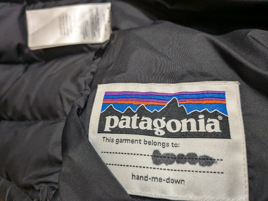 patagonia ブラック ダウンジャケット フード付き XL14