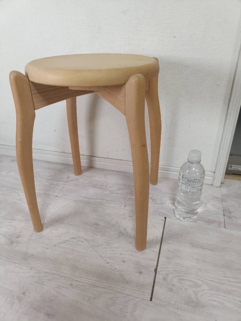 木製スツール 円形座面 ナチュラル　チエア