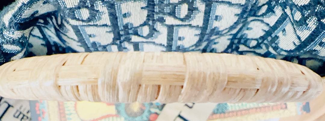 DIOR ディオール　ウィッカー　バスケットバッグ　オブリーク　カゴバッグ　大