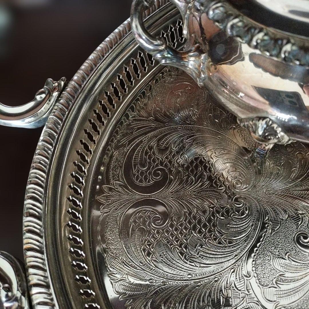 ＜英国ビンテージ＞　シルバートレイ　キャバリア　銀盆　シルバープレート