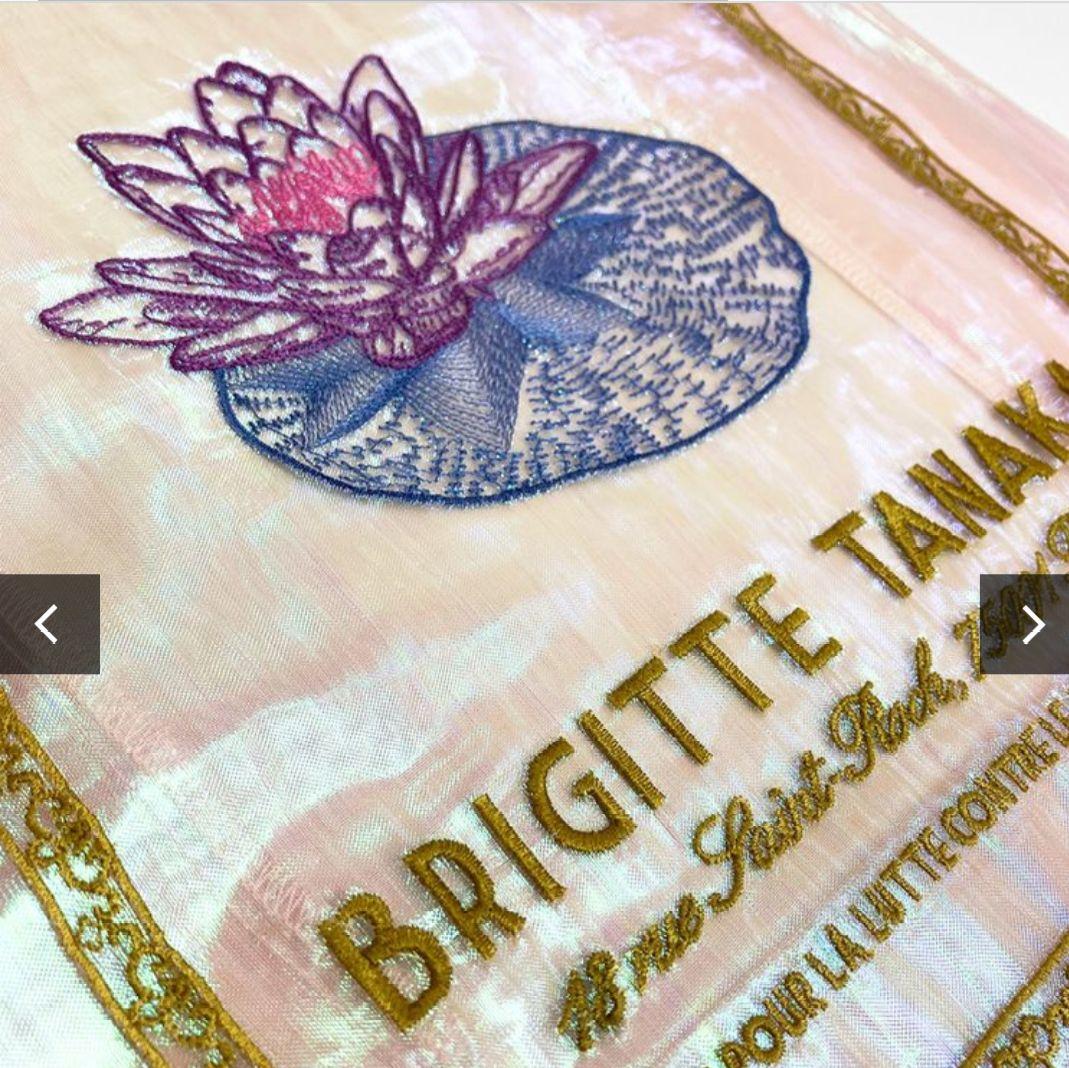 【未使用】ブリジットタナカ　モネ睡蓮のとき　トートバッグ　オーガンジー　オーロラ