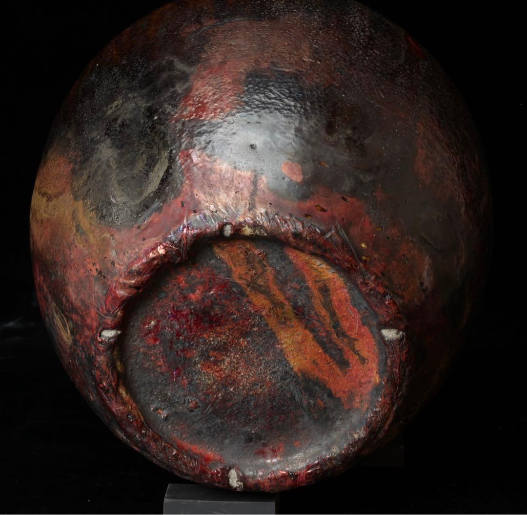 楽吉左衛門 楽焼 火鉢 手焙 高さ23㎝ 共箱付 茶道具 時代物 古美術 骨董品