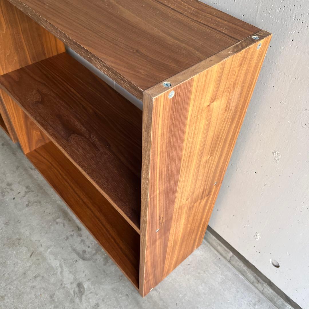 美品★無印 スタッキングシェルフ・ワイド・２段・ウォールナット材 ２個セット