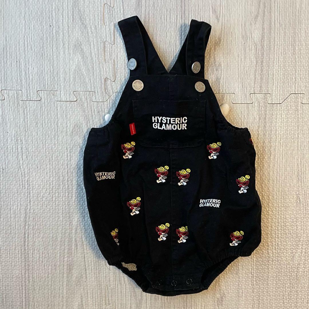 ヒスミニ♥刺繍羽付きサロペット＆帽子セット