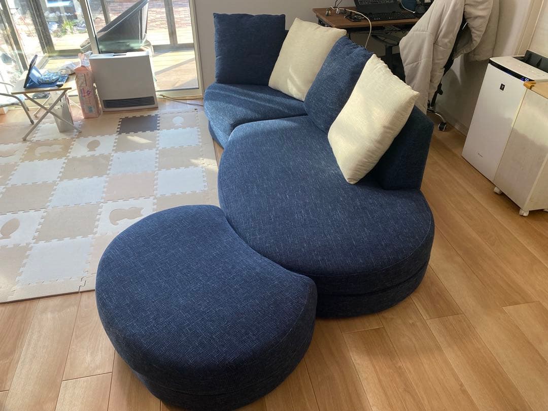 【セット販売】おしゃれカウチソファ　幅2300 ②【合計51000円】
