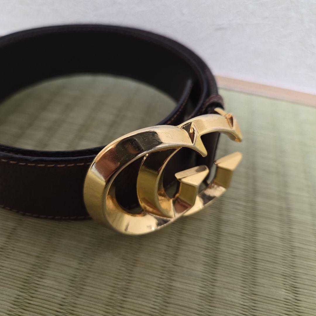 GUCCI グッチ ベルト GGマーモント レザー ブラウン ベルト