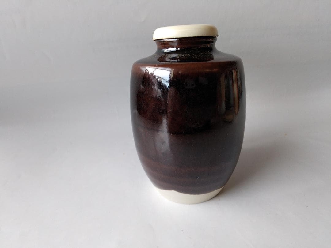 桶谷定一 作 洛東定一 肩衝茶入 仕覆 伊予簾金入緞子 茶道具 共箱 茶入 新品