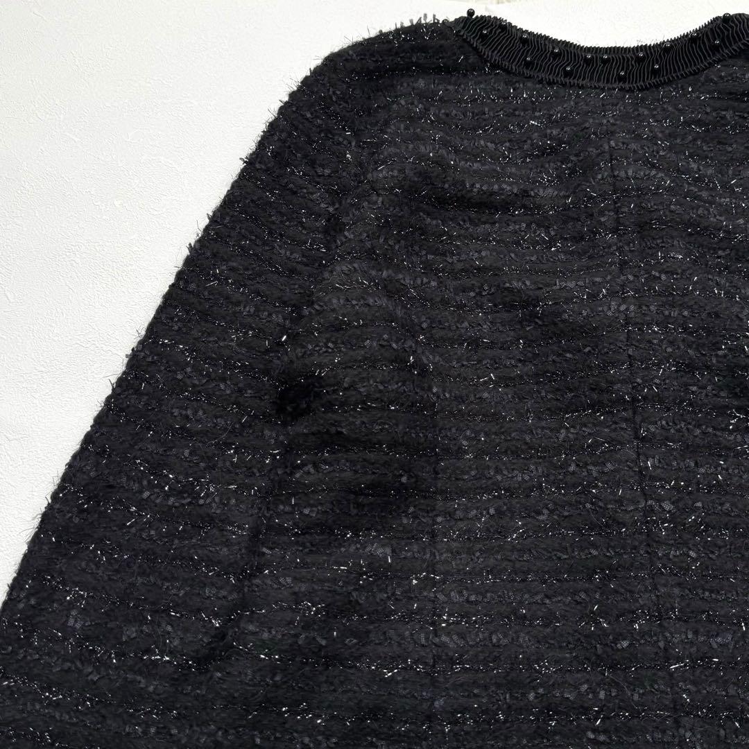 希少 大きいサイズ ノコオーノ ノーカラー ジャケット ツイード ロング 42