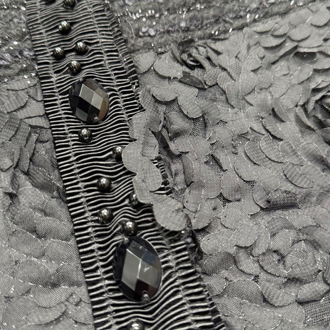 希少 大きいサイズ ノコオーノ ノーカラー ジャケット ツイード ロング 42