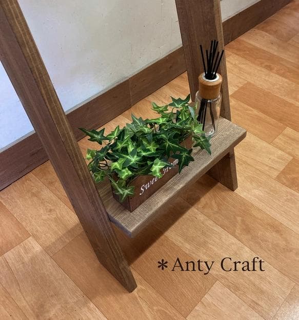 【サイズオーダー可・引取可能】ラダータイプの傘かけ（飾り棚付） 傘立て幅35cm